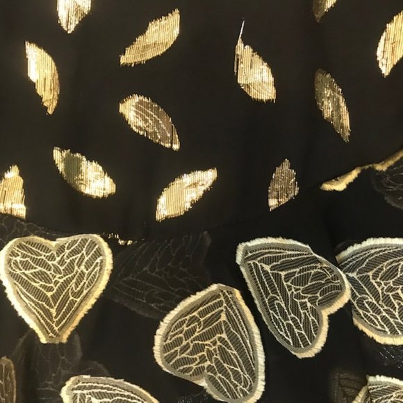 Diane Von Furstenberg Siena Black & Gold Metallic Silk Dress - Picture 4 of 10
